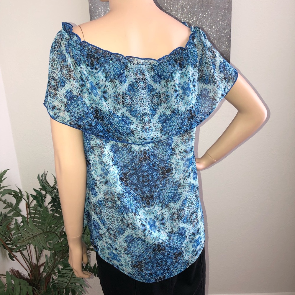 Joseph Ribkoff Abstract Print Off The Shoulder Top - image 3